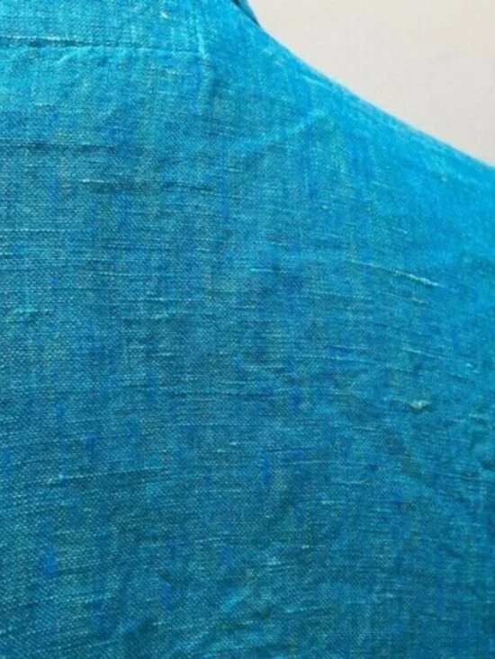 Flax Linen Long Sleeve Jacket Blue top - Picture 12 of 13